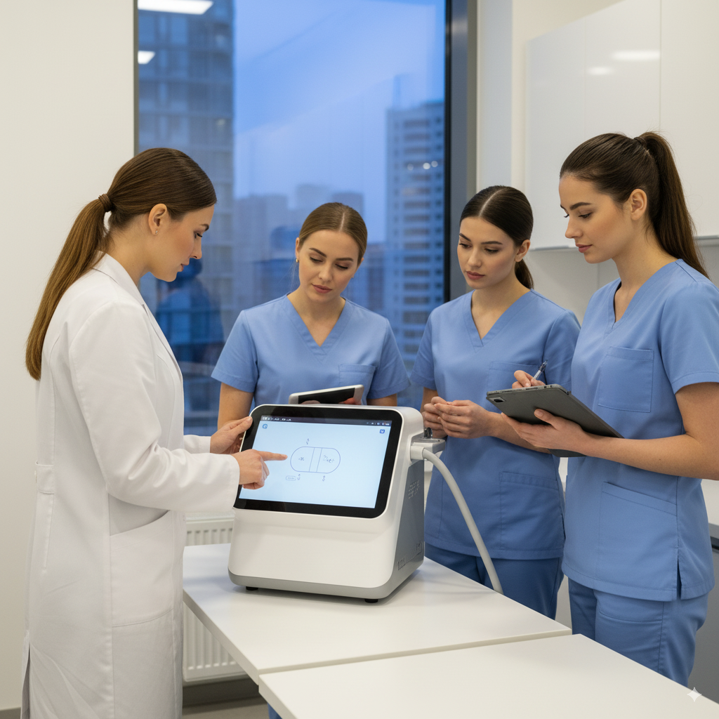 Démonstration équipement esthétique